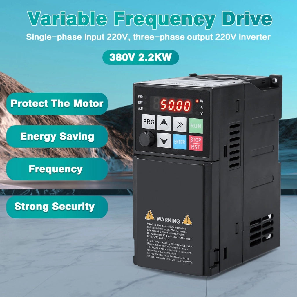 Inverter di frequenza da 2,2 kW, 380 V, VFD, con ingresso trifase e uscita trifase