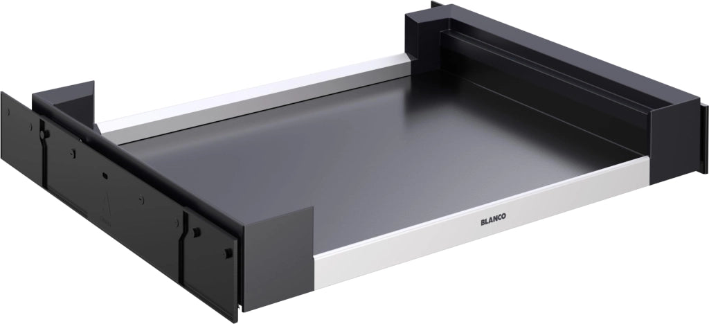 Estrattore piano, realizzato in plastica/alluminio/acciaio, colore grigio scuro, dimensioni 54,8 x 40 x 7,5 cm