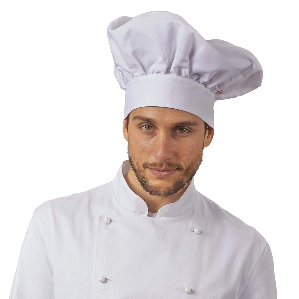 Cappello da cucina bianco, taglia unica, confezione da 2, 100% cotone