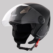 MD-202 Casco da Moto 3/4 in ABS con Doppia Lente Casco da Strada Ventilato e Resistente Taglia M