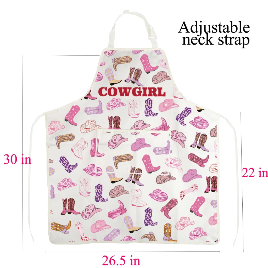 Grembiule da cowgirl, impermeabile, 72x68 cm, con 2 tasche, unisex