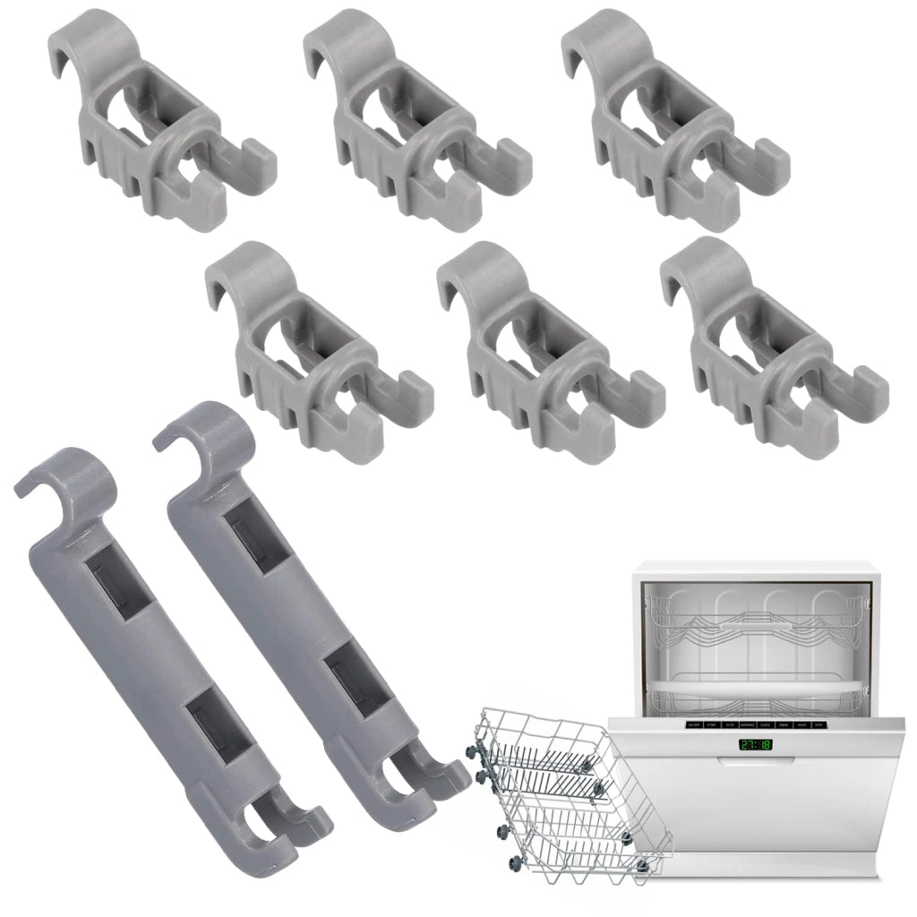 8 ganci a sfera per il cestello inferiore della lavastoviglie, in plastica, dimensioni 54x13x10 mm