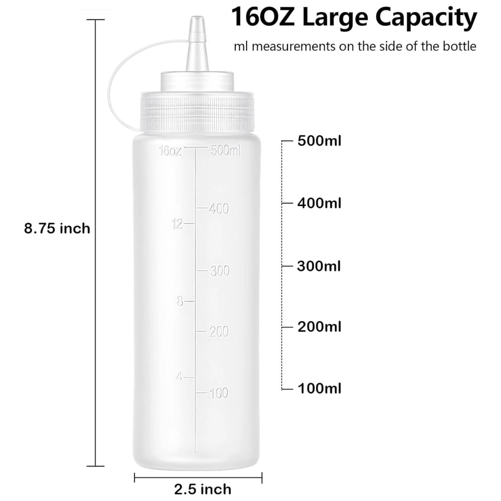 12 flaconi in plastica da 500 ml, con apertura larga, vuoti