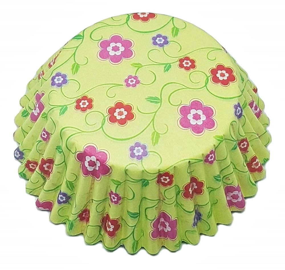 Stampi di carta per muffin, confezione da 100 pezzi, colore verde, diametro 7 cm, altezza 3 cm