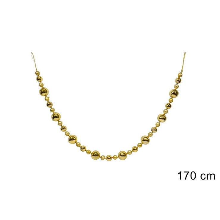 GHIRLANDA SFERE NATALIZIE 170CM ORO