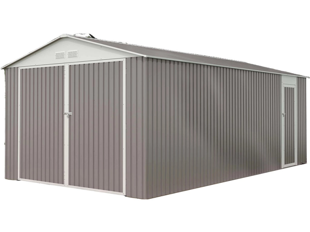 Garage in metallo "Nevada" - 18,56 m² con grondaia e serbatoio per il recupero dell'acqua
