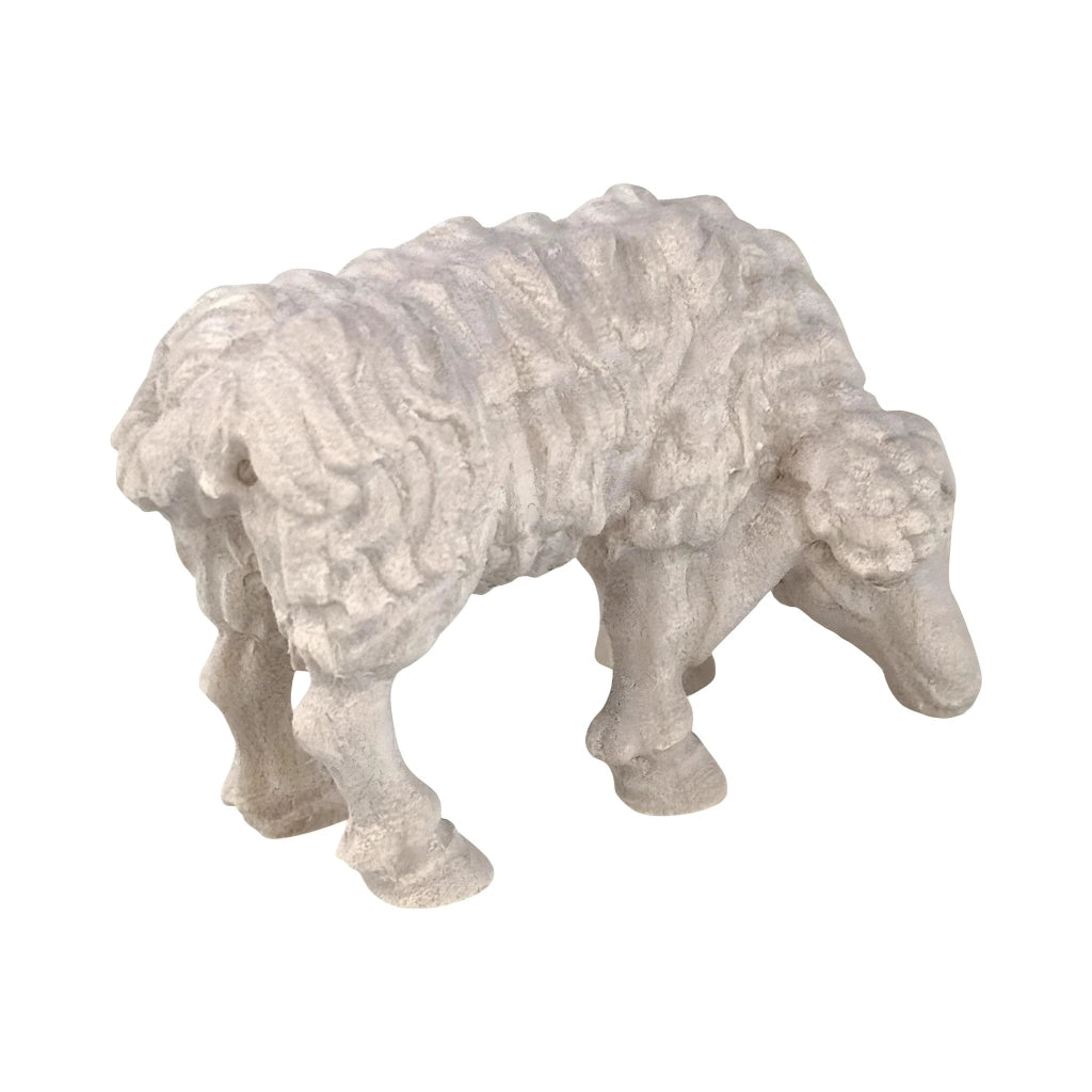 Pecora in legno naturale, 9 cm, per presepe natalizio