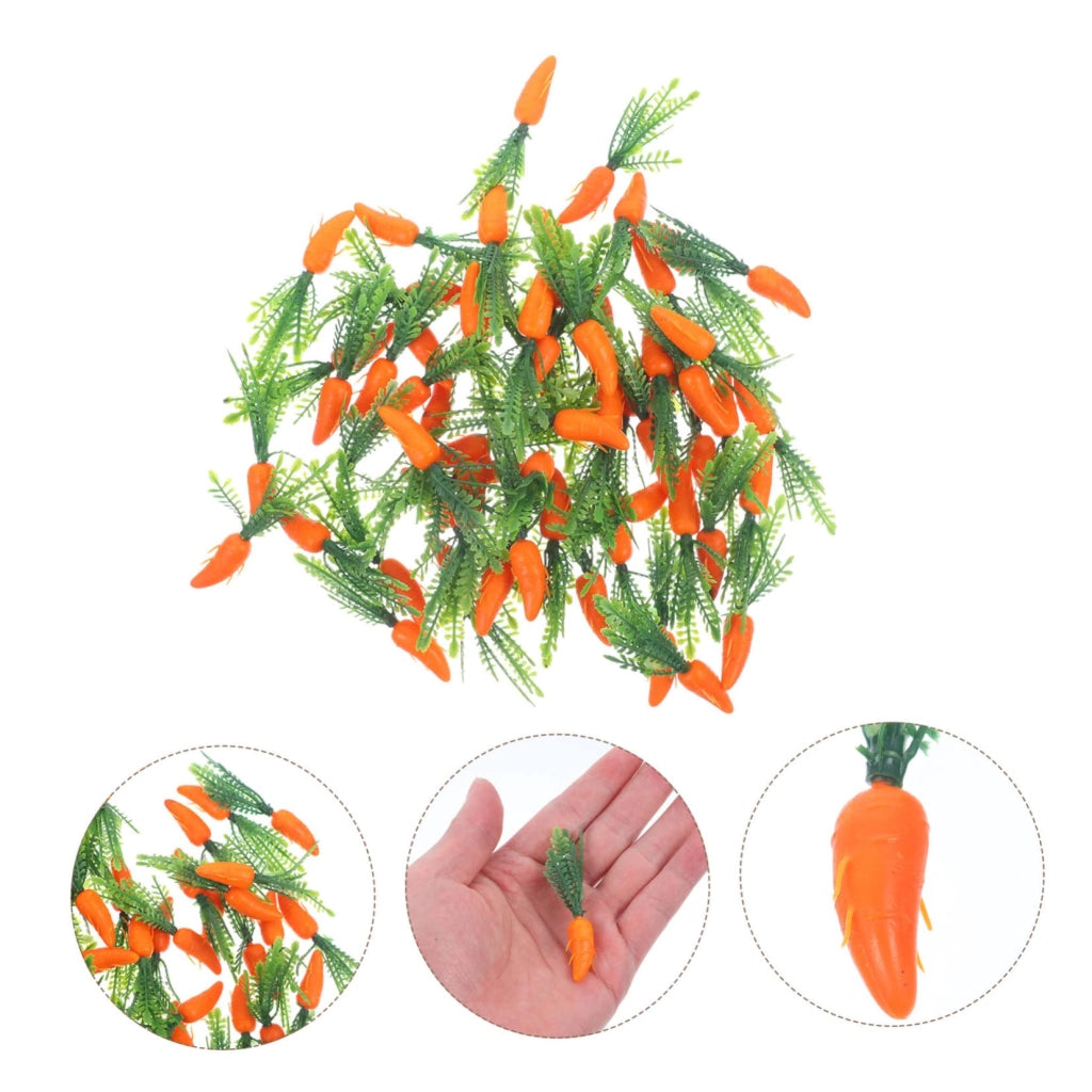 60 mini carote artificiali in plastica, alte 6,2 cm, ideali per decorazioni e lavori manuali
