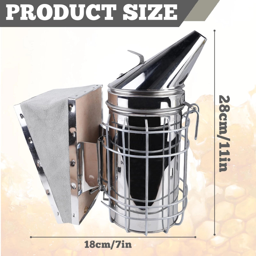 Fumigatore per api in acciaio inossidabile, portatile, dimensioni 28 x 11 cm