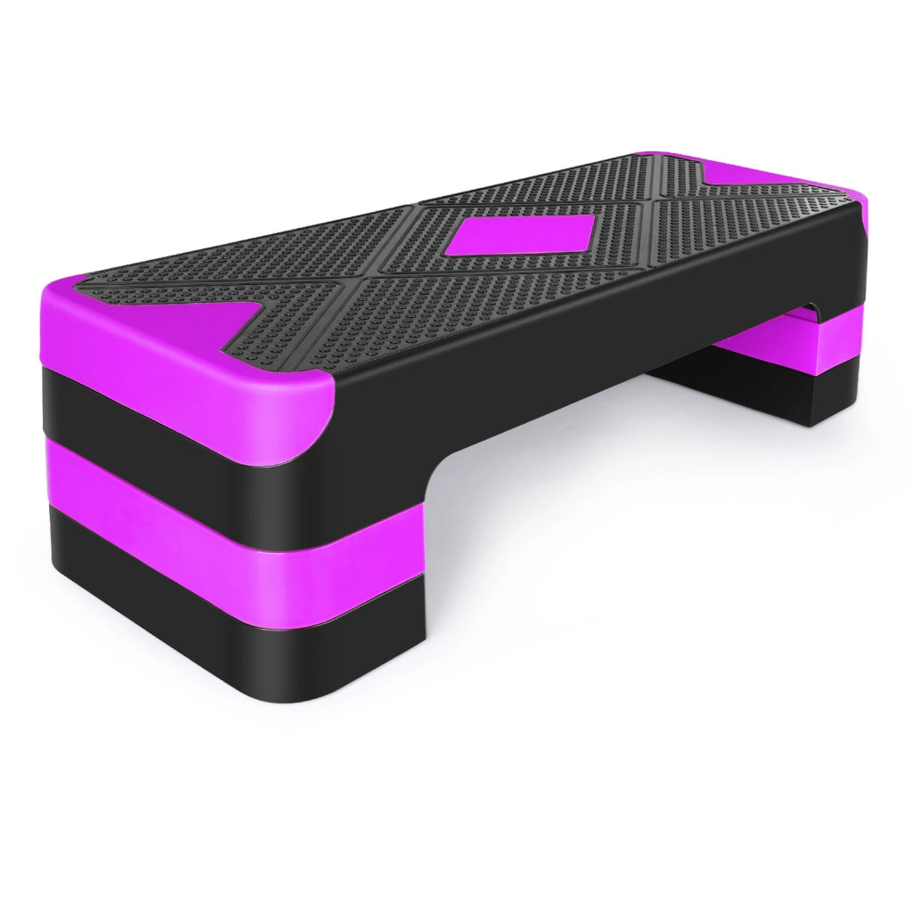 STEP AEROBICO regolabile a 3 altezze, 74x29 cm, viola
