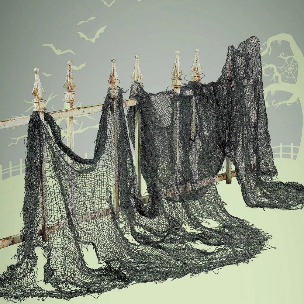 Tessuto decorativo a tema Halloween, 200 cm, confezione singola, colore nero