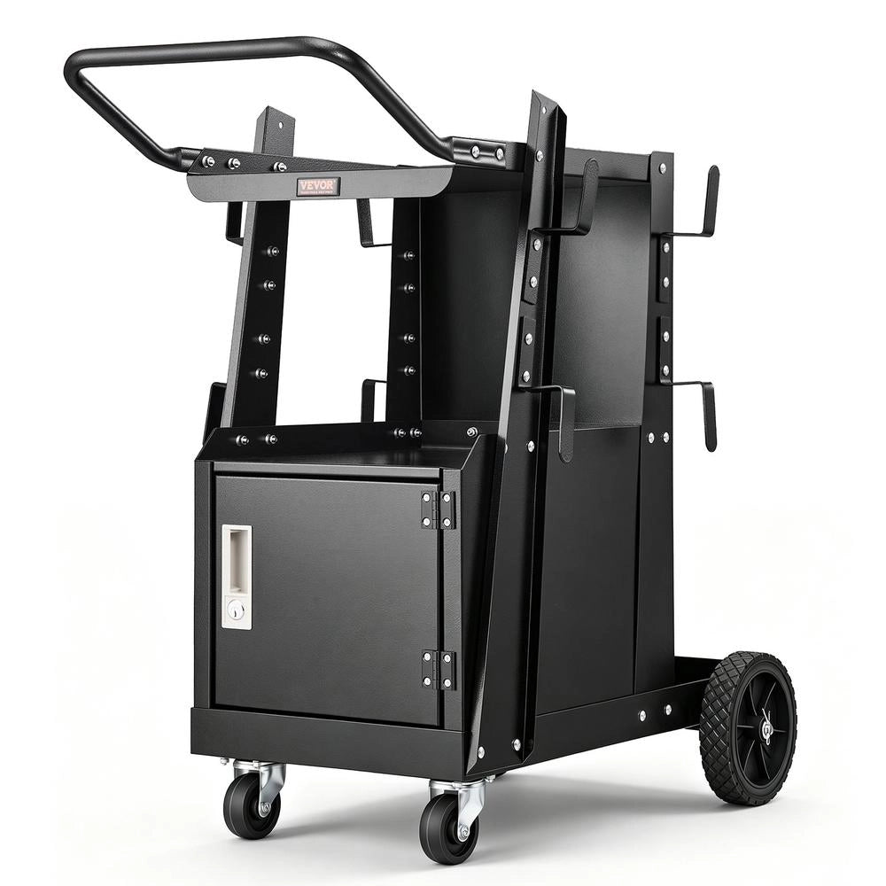 Carrello per Saldatura WT-79 a 2 Ripiani con Armadietto e Ruote Carico Max 80-120 kg per Saldatrici MIG TIG MMA e Officina