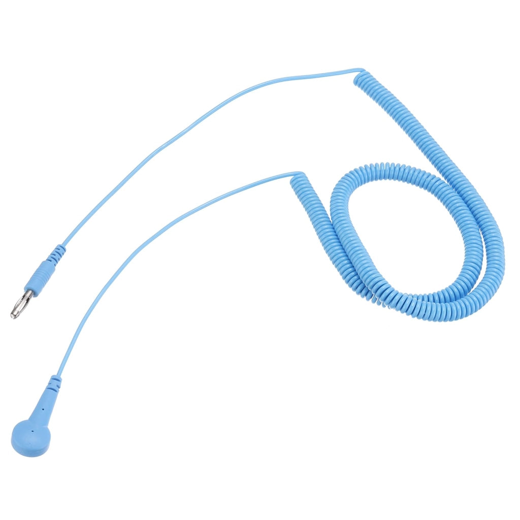 Cavo di messa a terra ESD, 400 cm, antistatico, con clip a coccodrillo, colore blu
