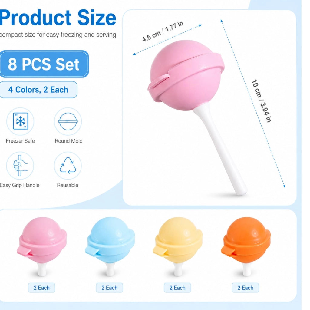 Set di stampi per ghiaccio, 6 pezzi, in silicone, riutilizzabili, senza BPA, per uso fai-da-te