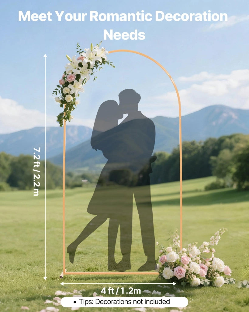 Supporto per Fondale ad Arco in Metallo da 2,2 x 1,2 m,Struttura Stabile,Facile da Montare,Set di Fondali ad Arco per Feste per Matrimoni,Feste di Compleanno,Decorazioni per Cerimonie