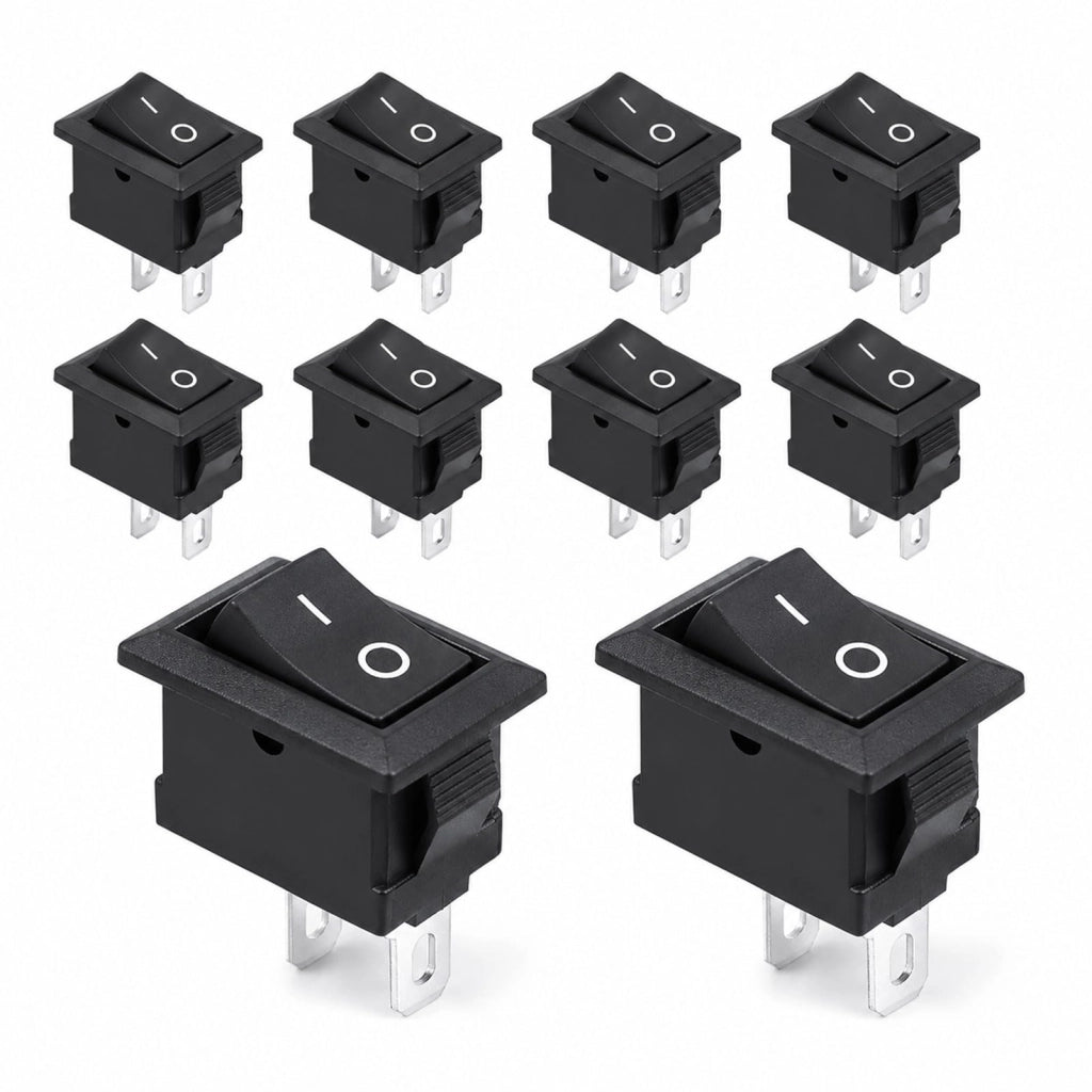 Interruttori a levetta, 10 pezzi, a due vie, da montare a parete, 6A, 250V, grado di protezione IP20