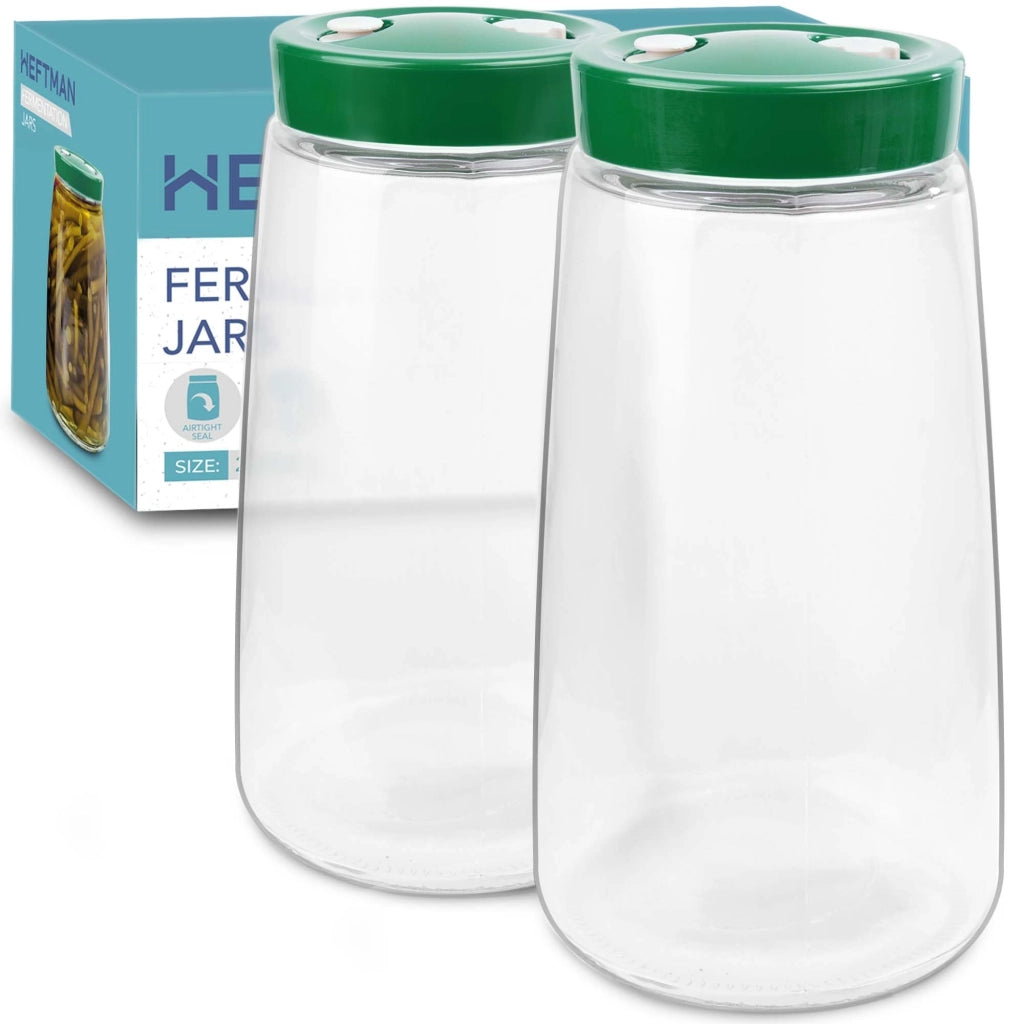 Set di due fermentatori da 2,2 litri, con valvola di sfiato dell'aria, in vetro