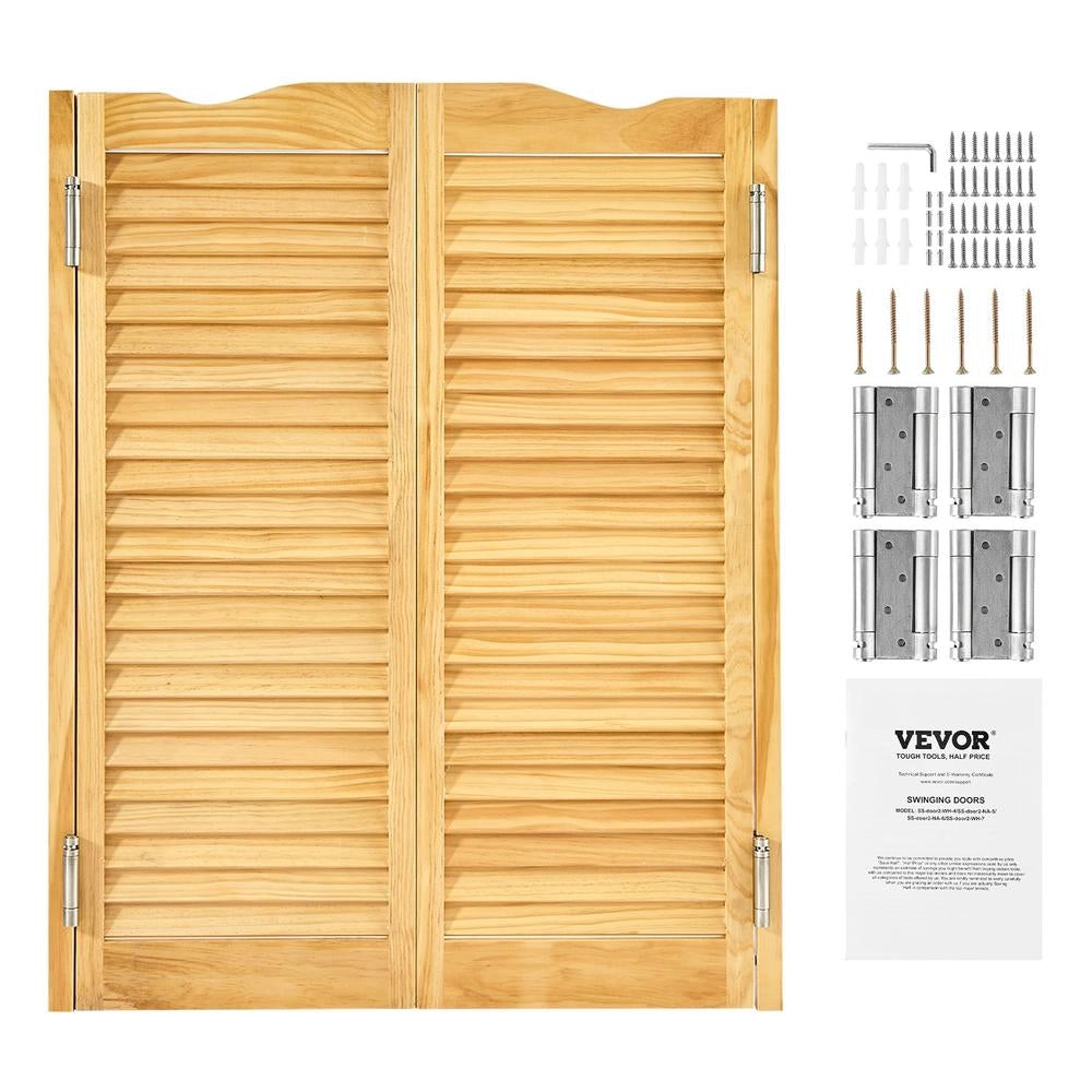 Porte Basculanti per Bar Saloon 805x1060mm in Legno di Pino Naturale Doppia Azione con Cerniere per Cucina Ingresso Robuste Facili da Montare