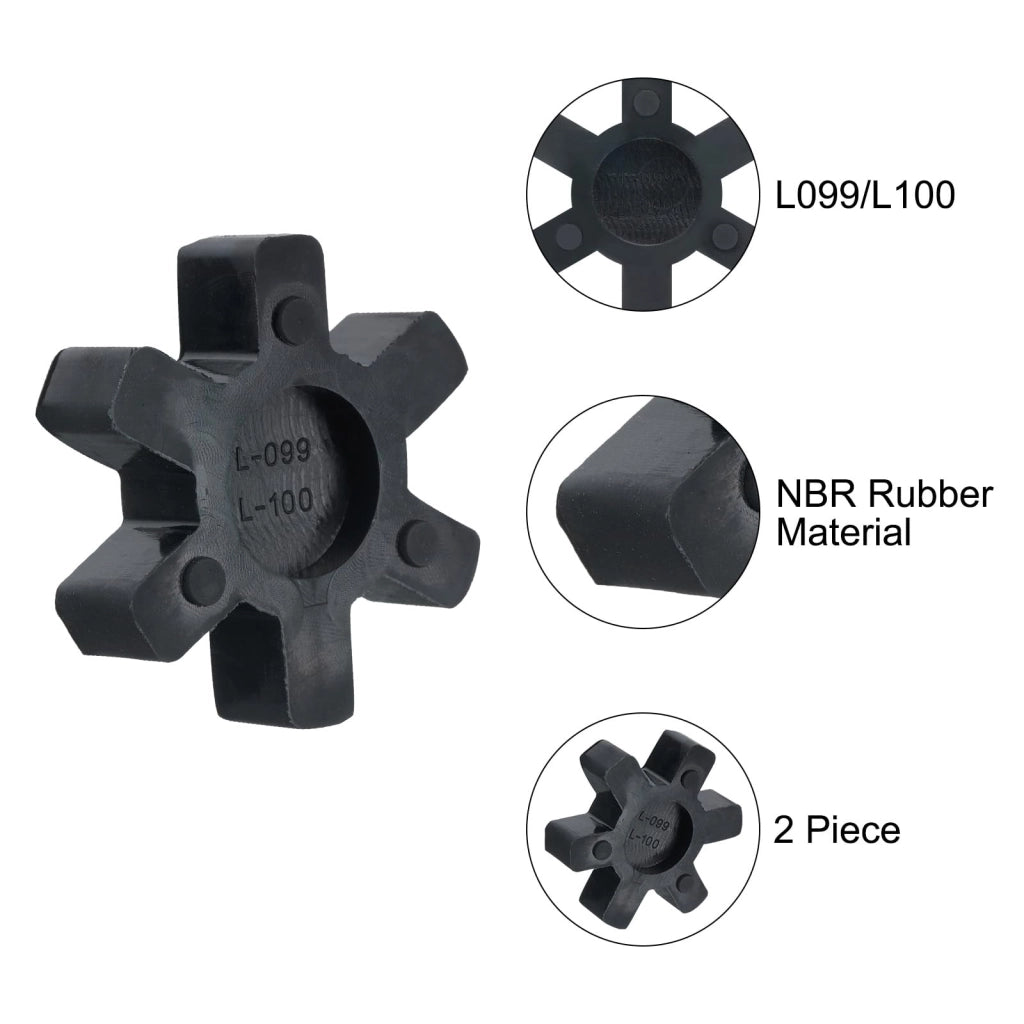 2 inserti per accoppiamento delle unghie, modello L099/L100, gomma NBR, colore nero