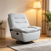 Poltrona relax girevole e dondolante azzurro chiaro, 95 cm