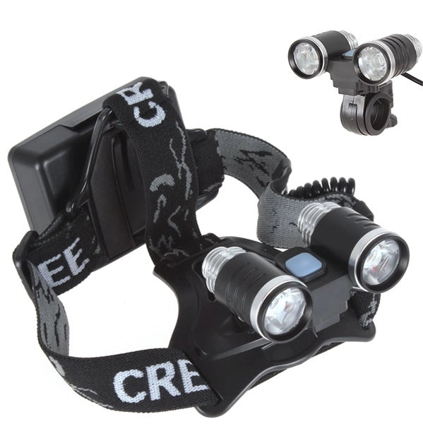 TORCIA LAMPADA FRONTALE E GANCIO PER BICI A LED RICARICABILE FASCIO LUCE 1000 LM