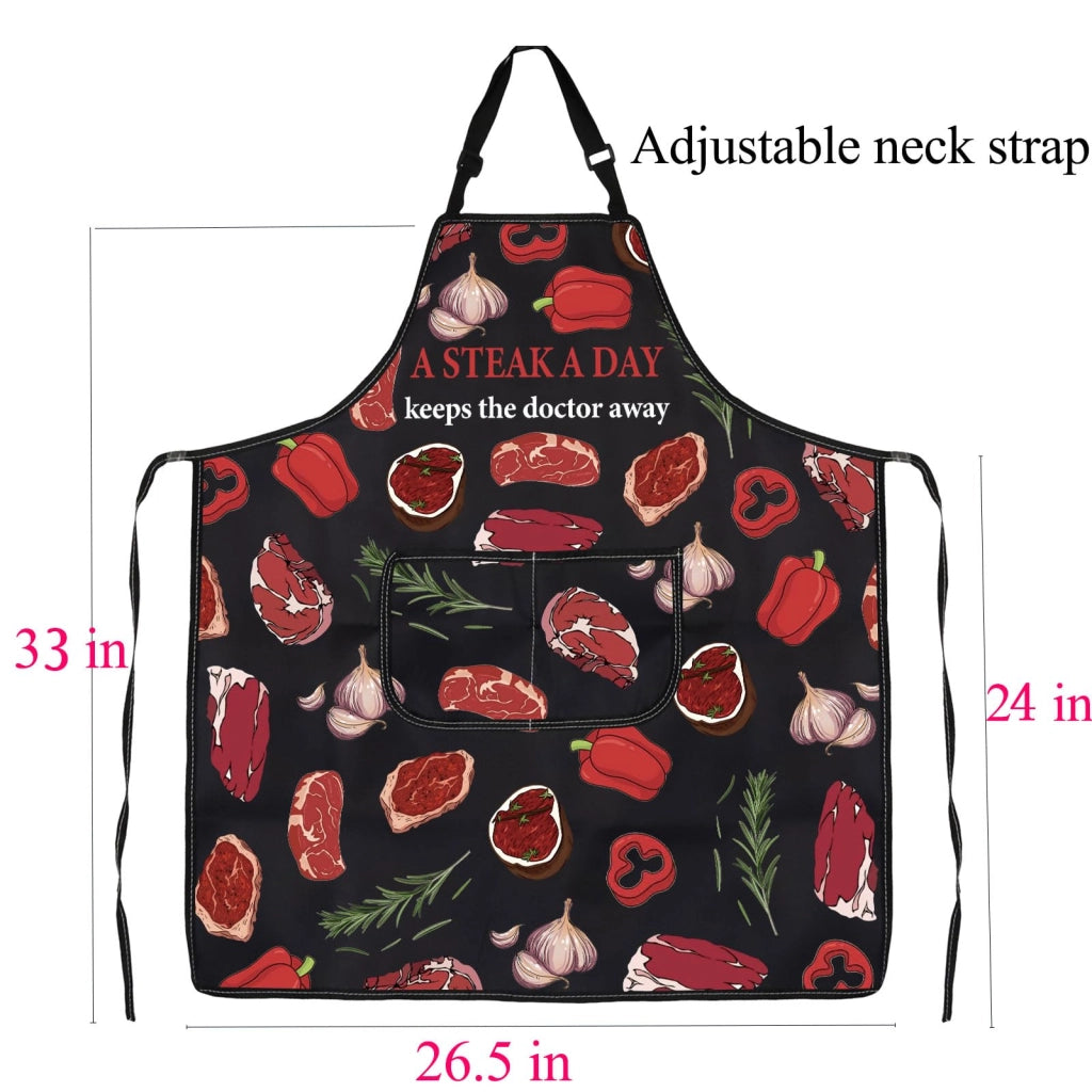Grembiuli per gli amanti della carne, grembiuli da barbecue con tasche