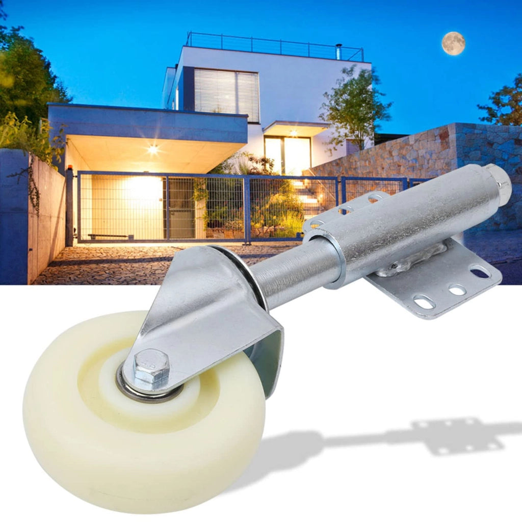 Ruota girevole per porte scorrevoli, con sistema di molla, diametro 100 mm, capacità di carico 200 kg, materiale: nylon/metallo