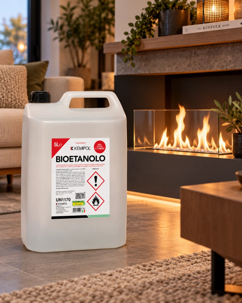 Bioetanolo Ecologico Kemipol Inodore Stufe Camini 5 Litri 4 Pezzi