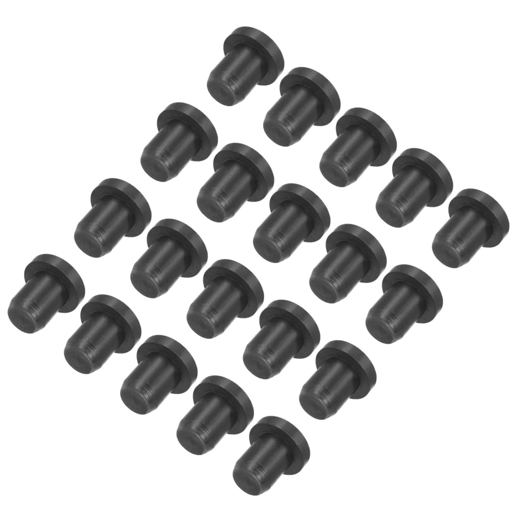 Tappi in silicone a forma di T, dimensioni 8x7x5 mm, confezione da 20 pezzi, colore nero, resistenti alle alte temperature