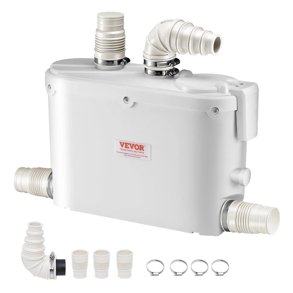 Pompa Maceratrice FLO500-DE Pro 500W 110 LPM Prevalenza 8m con 4 Ingressi per Acque Reflue Cucina Doccia e Seminterrato