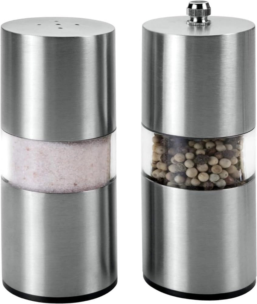 Set di macinini per sale e spezie, con macinino in Vetroceramica, acciaio inossidabile, colore argento, confezione da 1 pezzo