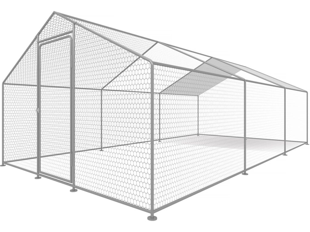 Recinto per galline 24 m² Rete metallica 8 x 3 x 2 M in acciaio zincato