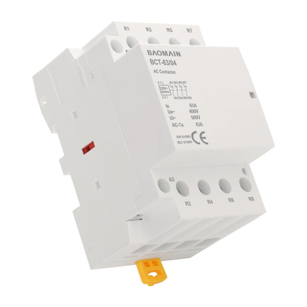 Interruttore di protezione polare, 63 A, 220 V AC, 4 contatti normalmente chiusi, montaggio su guida DIN