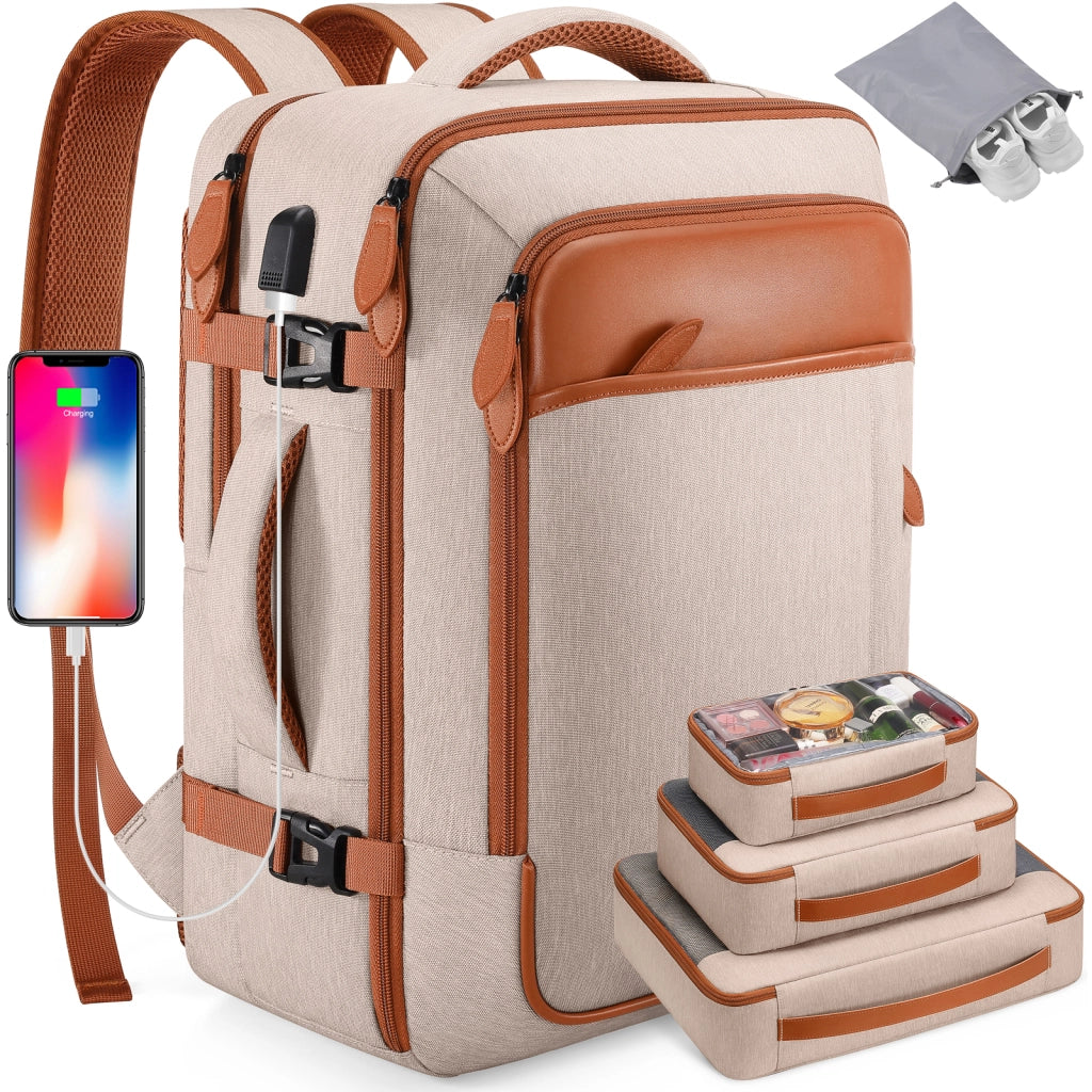 Zaino da viaggio espandibile 40 L con porta USB e 4 organizer