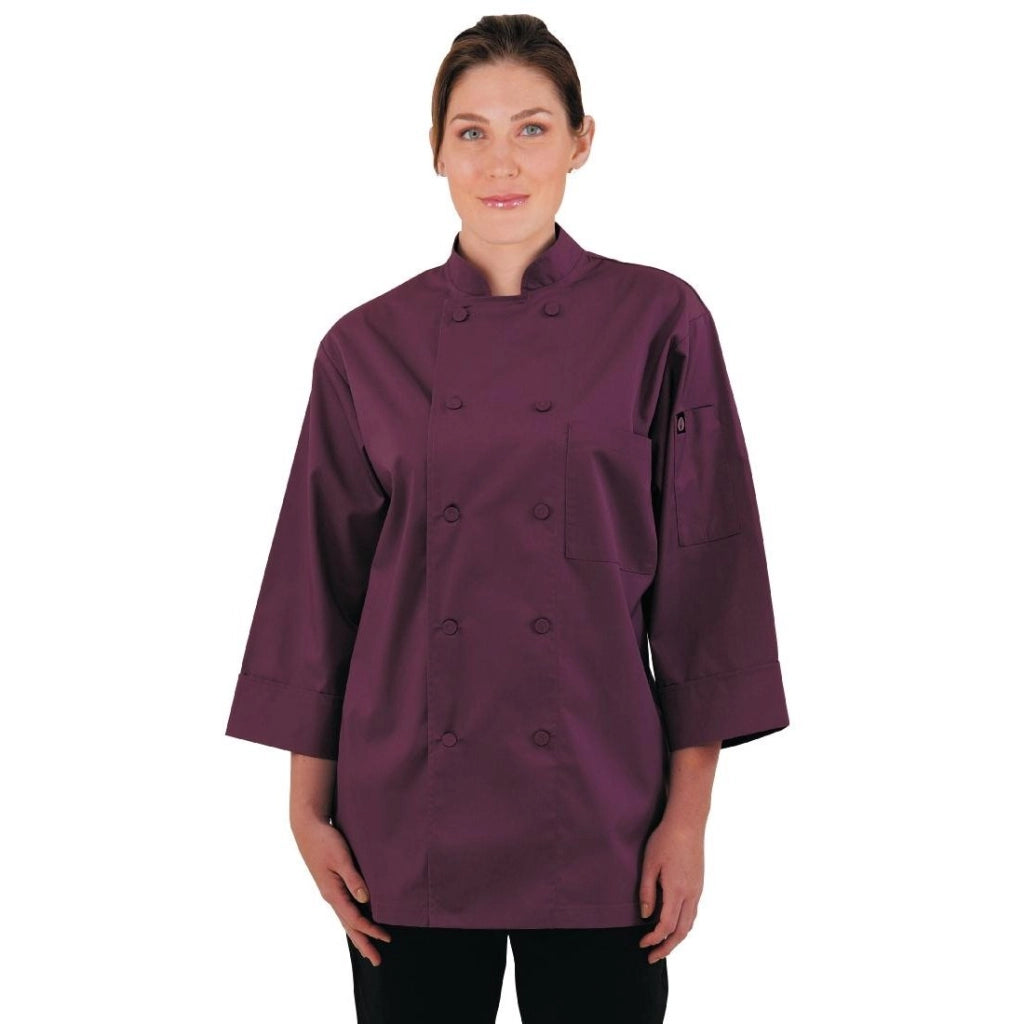 Giacca da cucina da uomo, taglia XL, colore bordeaux, con maniche corte, confezione singola