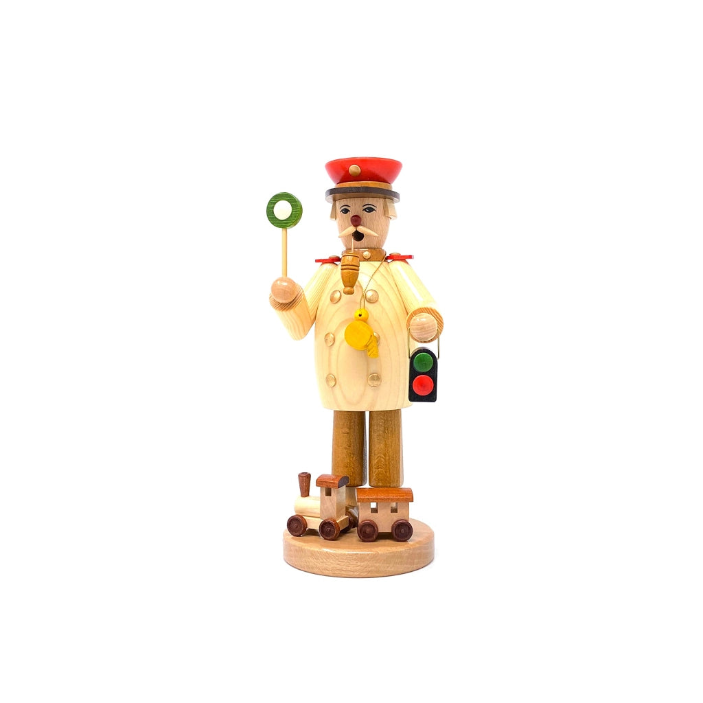 "Räuchermännchen" (figurina decorativa a forma di omino), tema: treno, altezza 25 cm, realizzata a mano con legno massello, motivo: natura