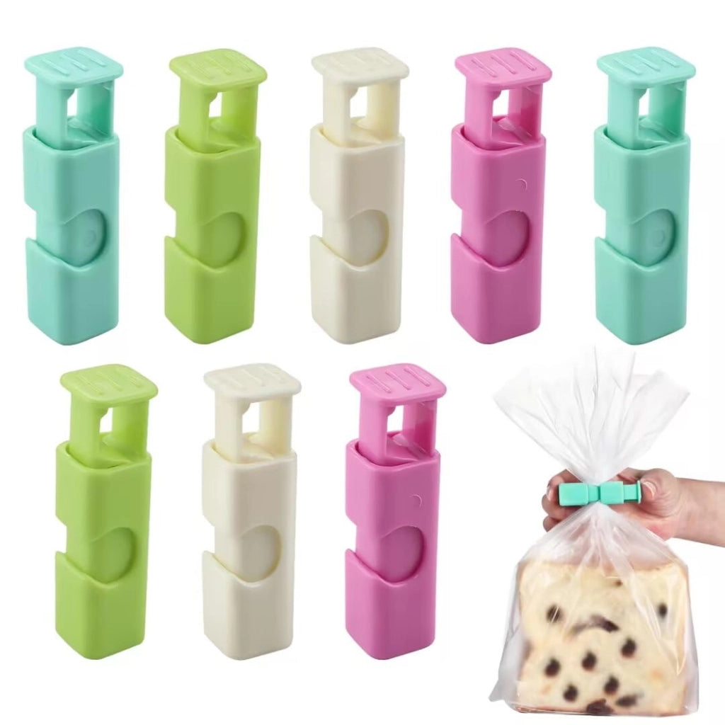 8 clip per sacchetti di pane, riutilizzabili, 4 colori, ermetiche