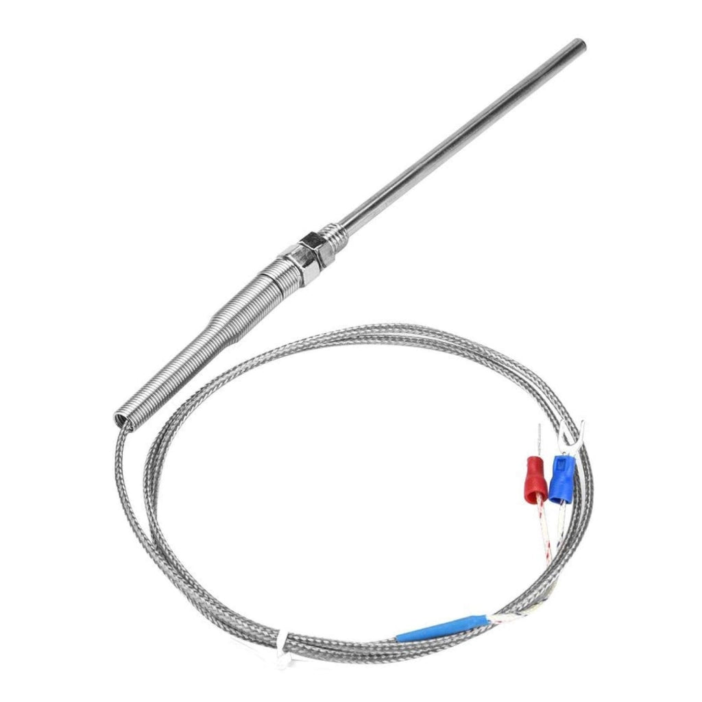 Termocoppia di tipo K, filettatura M8, sonda da 100 mm, cavo da 1 metro, intervallo di temperatura 0–400 °C
