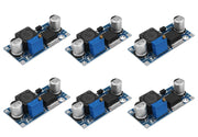 6 moduli regolatori DC-DC step-down (buck), regolabili, da 3A, con tensioni di ingresso 5V/12V/24V
