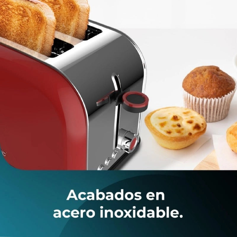 CECOTEC 04838 - Tostapane Toastin' time 850 Red Lite