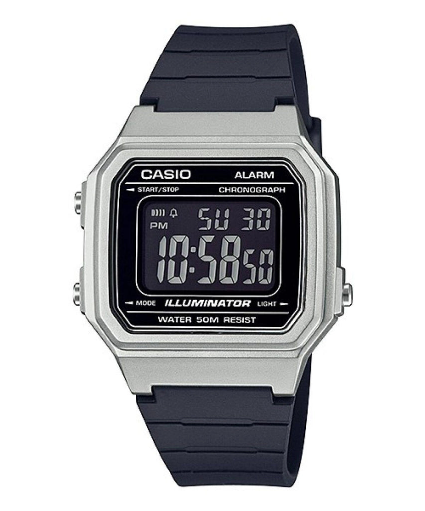 CASIO TIMELESS COLLECTION Mod. SPORT ILLUMINATOR WR 50M, ALARM, CHRONOGRAPH - SILVER - METAL SERIE