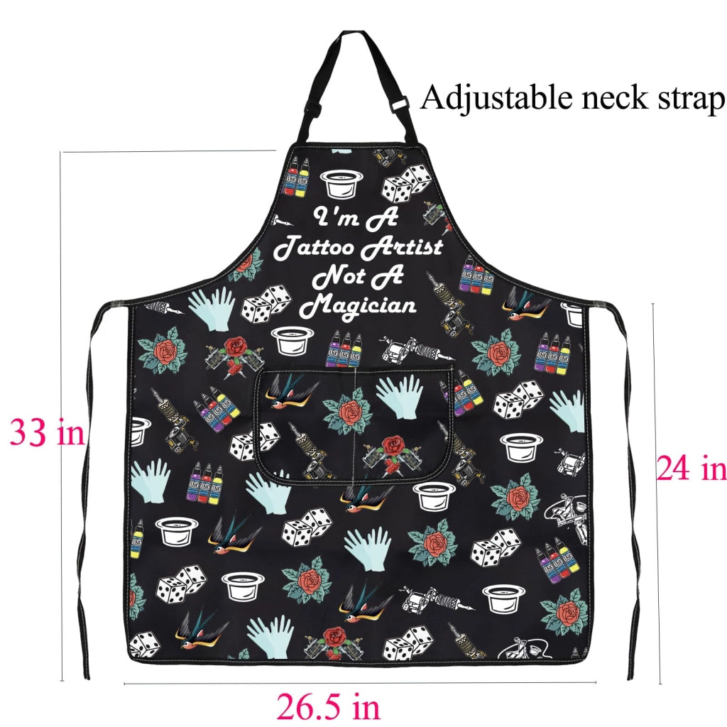 Grembiule da tatuatore, impermeabile, resistente agli oli, con tasche, taglia L