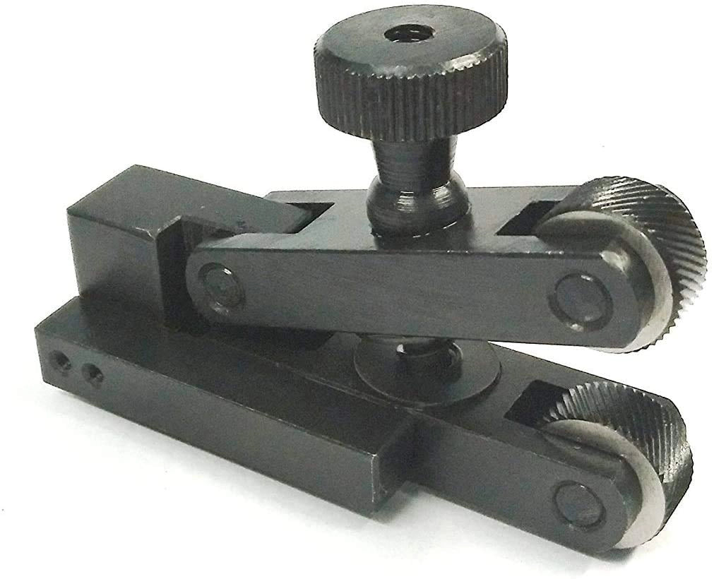 Attrezzo di zigrinatura tipo V-Klemm regolabile a molla compatibile con Myford, Boxford, serie ML7, CNC e altri torni grigio, nero