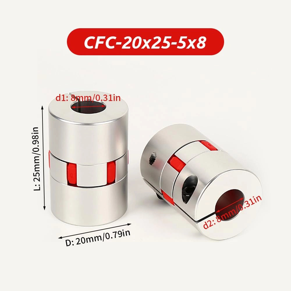 Giunto flessibile, per tubi da 5-8 mm, diametro esterno 20 mm, lunghezza 25 mm, in alluminio