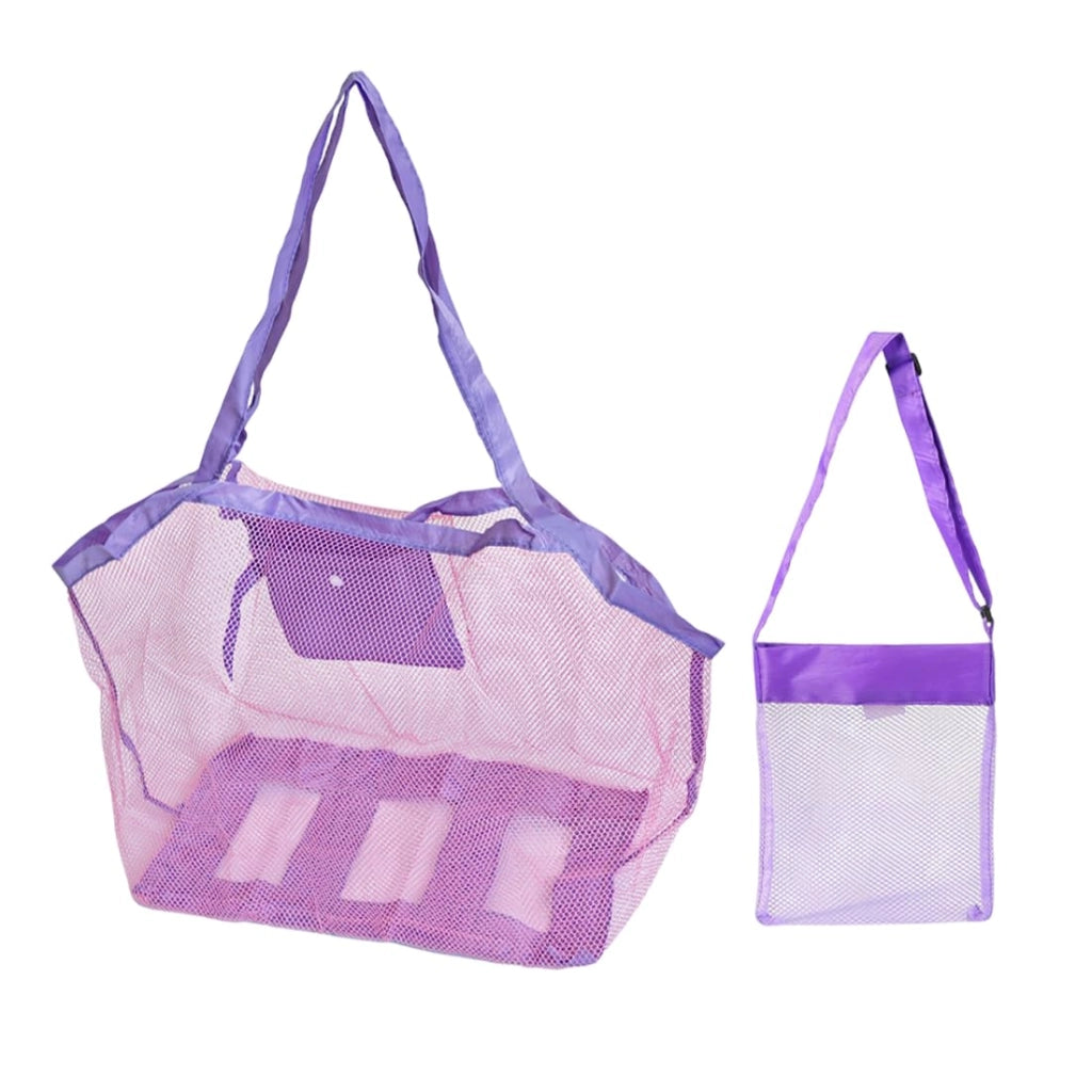 Borsa a rete per giocattoli da spiaggia, confezione da 2, verde/blu, 45x30x45 cm