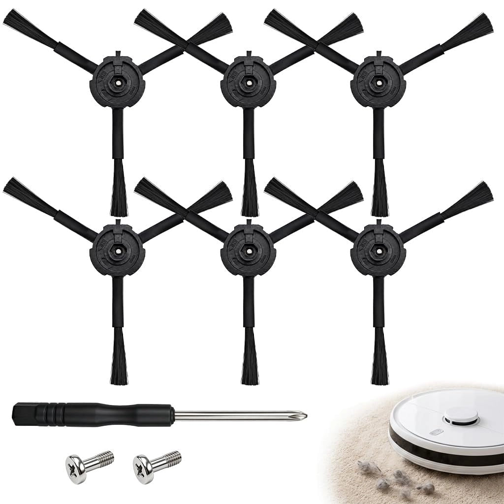 6 spazzole laterali per aspirapolvere robot Roborock Q5 Max+, S8 MaxV Ultra + cacciavite