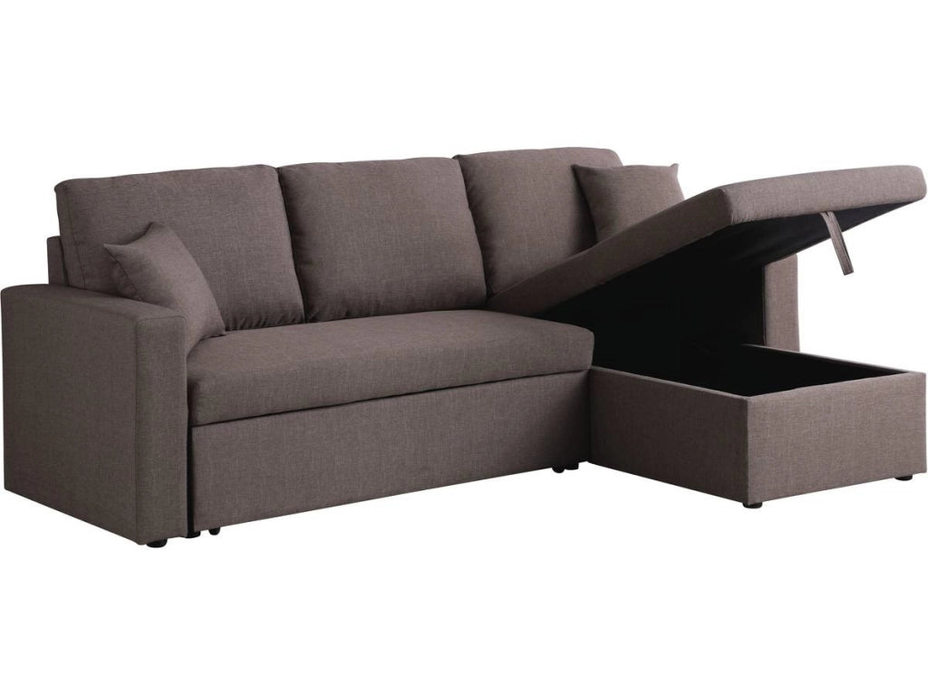 Divano angolare convertibile "Alain" - 221 x 145 x 85 cm - 3 posti - Nero