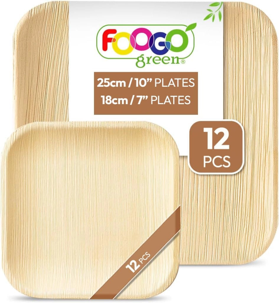 Set di piatti in foglie di palma, grandi e piccoli, biodegradabili