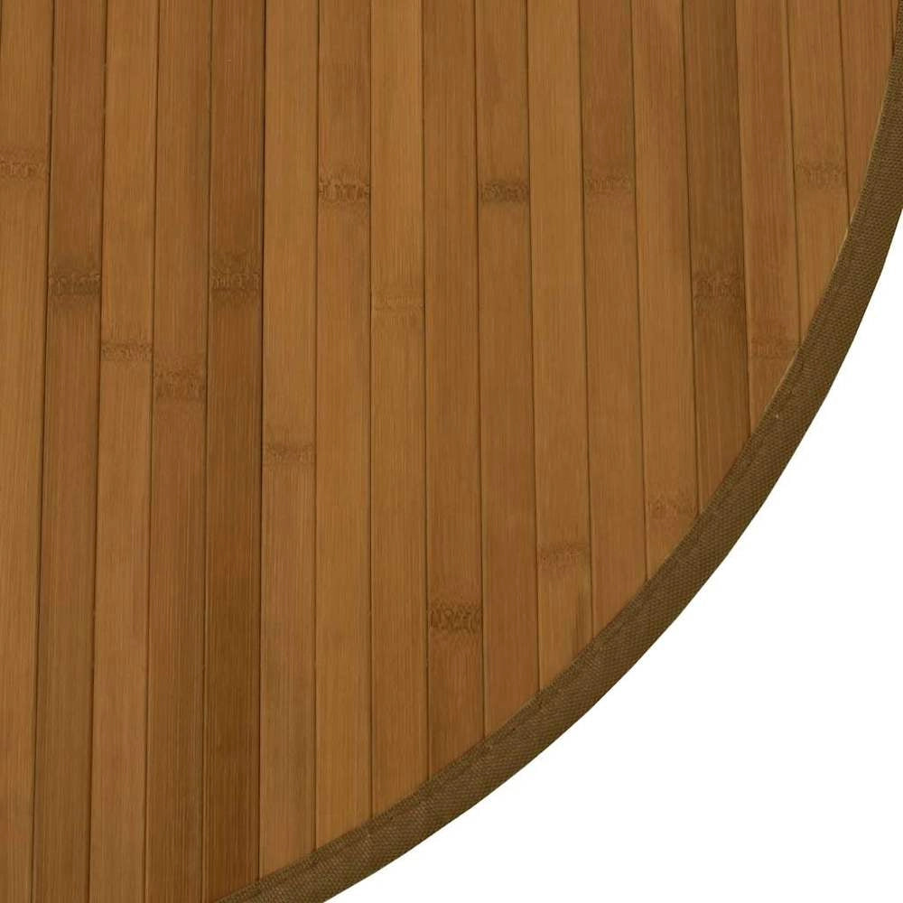 Tappeto Rotondo Marrone 100 cm in Bambù