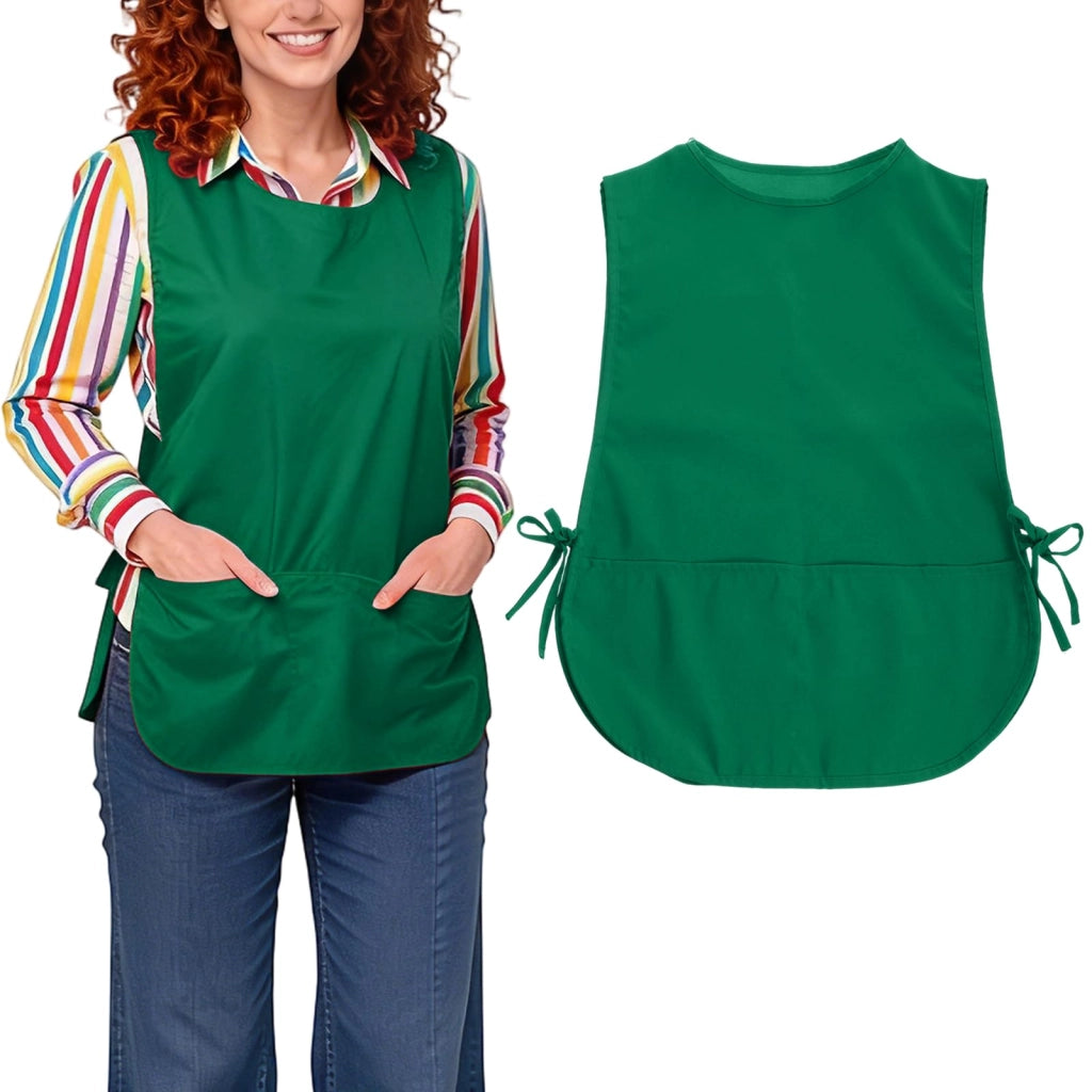 Giacca da lavoro unisex, impermeabile, 70x50 cm, verde, con 2 tasche